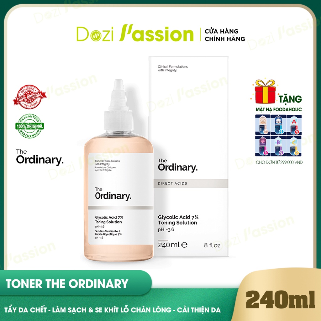 Toner The Ordinary Toner tẩy da chết glycolic acid 7% 240ml Toning Solution chính hãng
