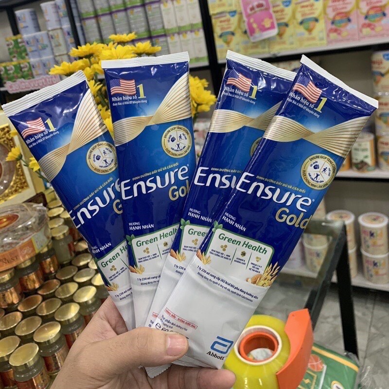 10 gói Ensure Gold dạng gói 60,6g vị vani, cafe, hạnh nhân - Tiện lợi, Tiết kiệm