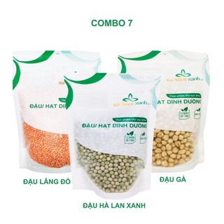 Combo Đậu gà & Đậu lăng đỏ & Đậu hà lan xanh nguyên hạt