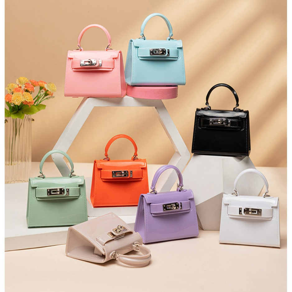 Túi Đeo Chéo jelly Mini Phối Dây Xích Thời Trang Cá Tính Cho Nữ