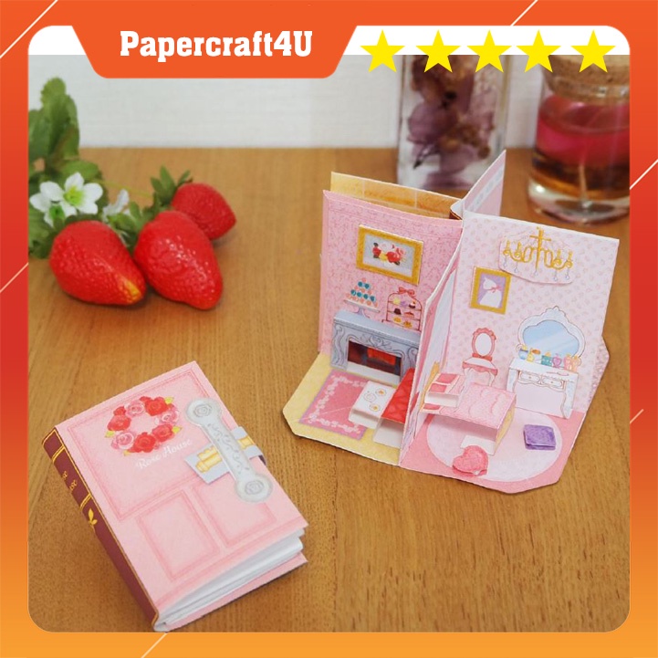 Mô hình giấy 3D kiến trúc nhà thu nhỏ Green House and  Rose House