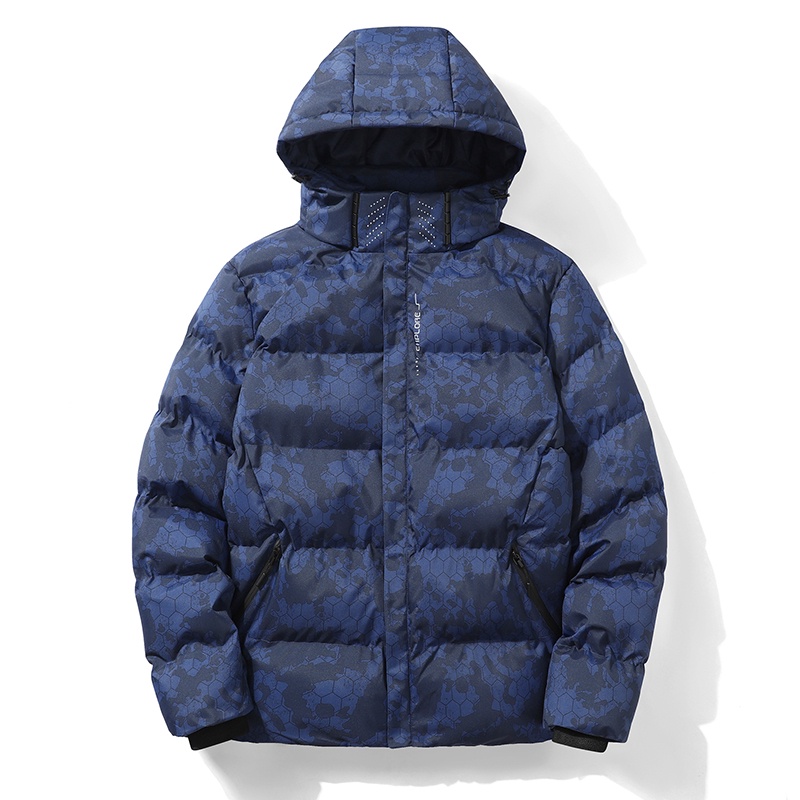 Áo Khoác Phao Cotton Dày Dặn Họa Tiết Rằn Ri Phong Cách Nhật Bản Thời Trang Mùa Đông Mới Cho Nam