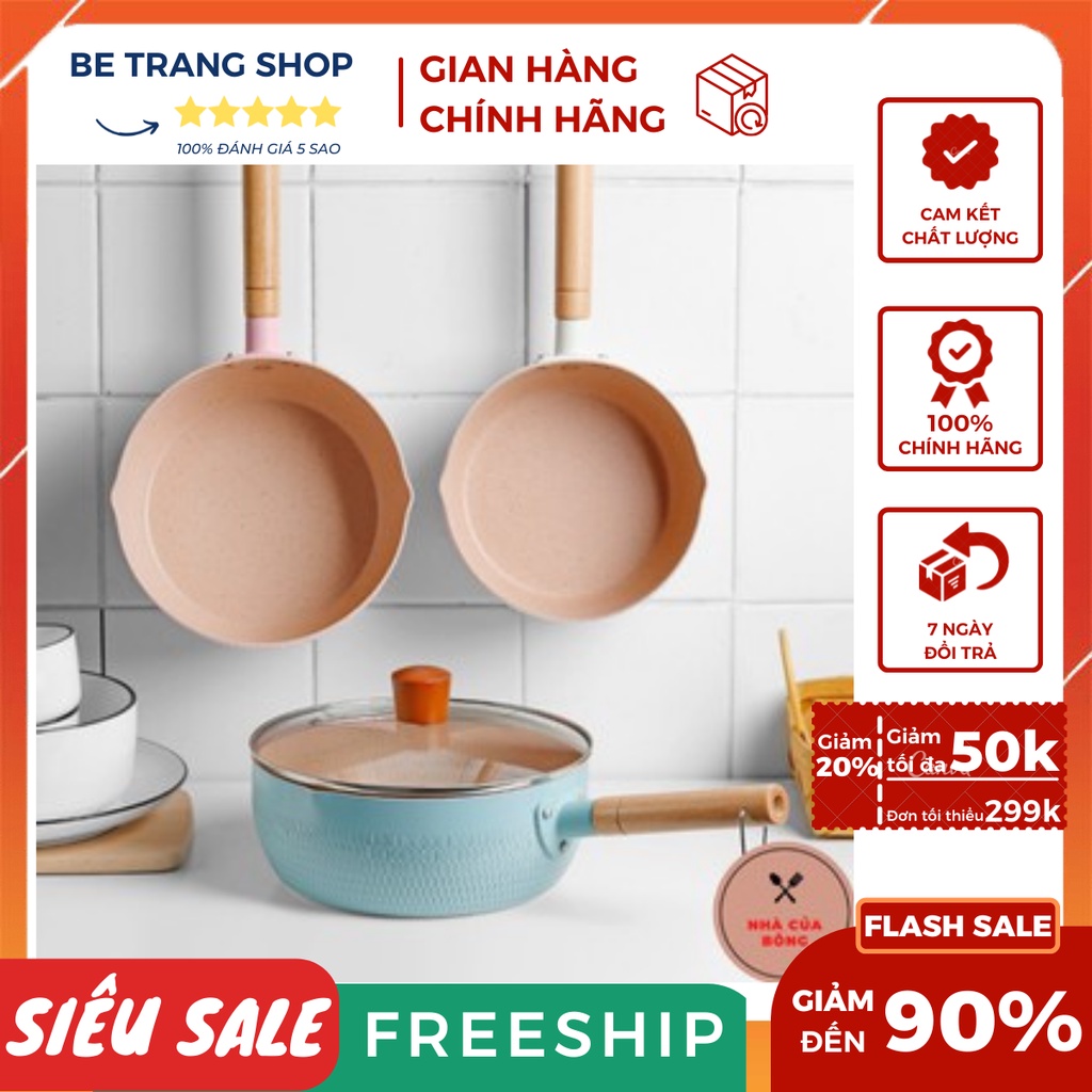 Chảo chống dính lòng sâu 18cm, chảo bếp từ sâu lòng, Quánh sâu lòng bếp từ, Nồi Nấu Bột Cho Bé Tiện Lợi