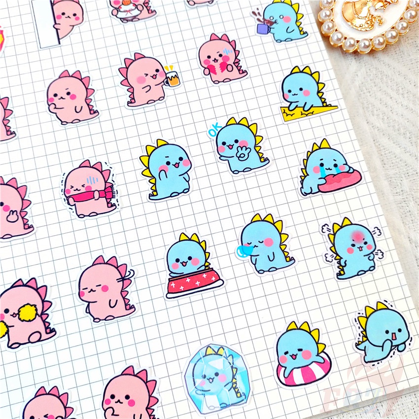 Set 60 Món Đồ Chơi Chất Lượng Cao ☆ Sticker Dán Trang Trí Nhật Ký Hình Khủng Long Ngộ Nghĩnh Q-2 ☆ Sticker Dán Trang Trí Album Thời Trang DIY Kích Thước 2~3cm