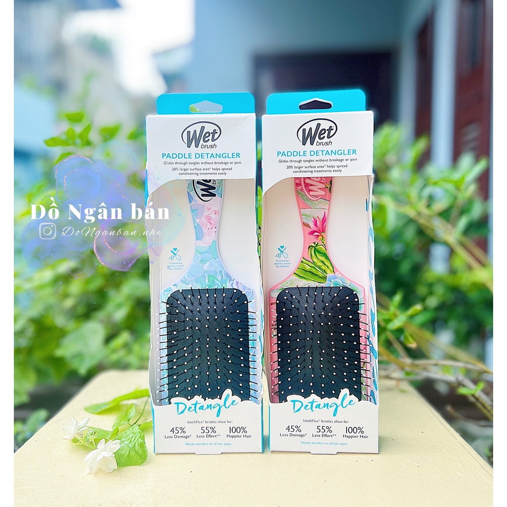 Lược chải tóc WetBrush Paddle Detangler Cactus Flowers