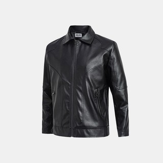 Áo jacket da biker cổ v