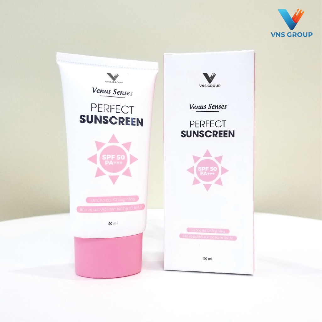 Kem chống nắng Venus Perfect Suncsreen VNS Group SPF50 PA++ dưỡng trắng da tự nhiên tuýp 50ml