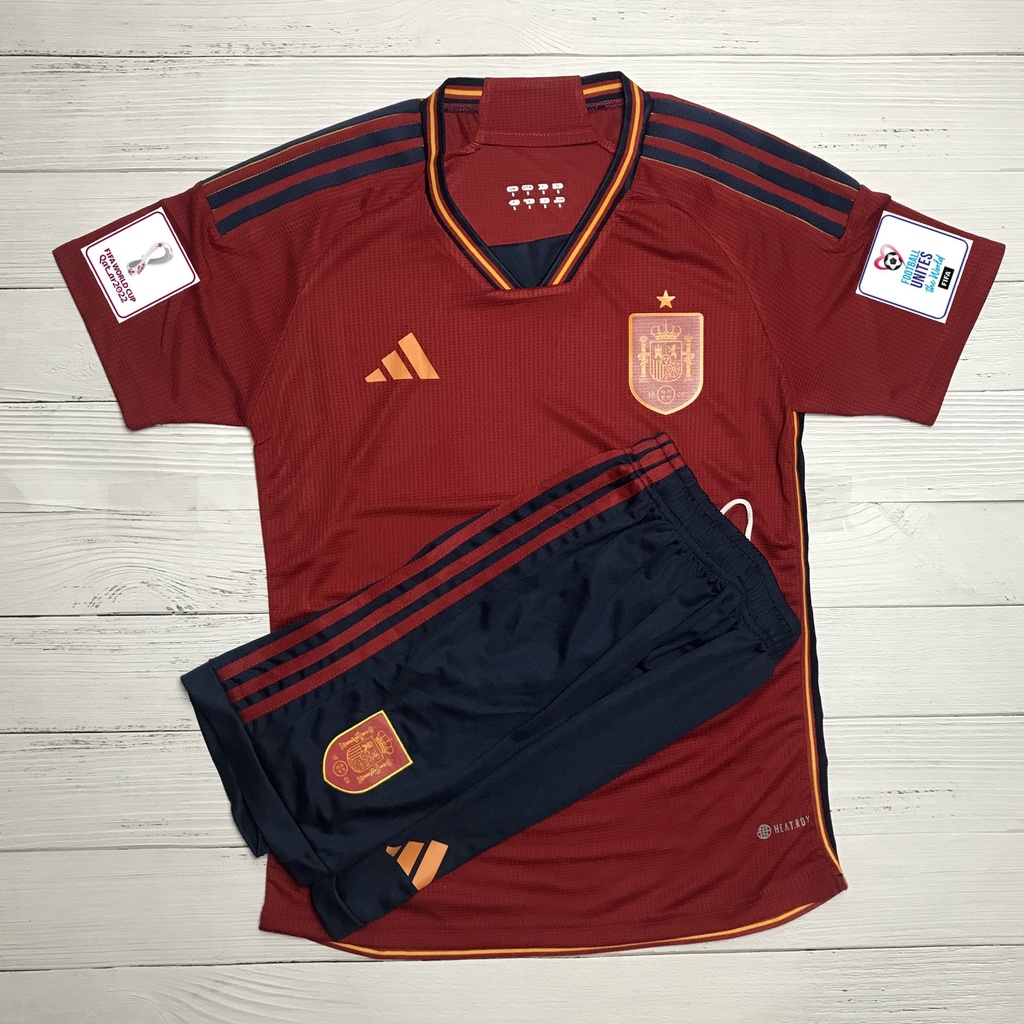 ÁO BÓNG ĐÁ-QUẦN ÁO BÓNG ĐÁ ĐỘI TUYỂN TÂY BAN NHA-VẢI GAI THÁI CAO CẤP