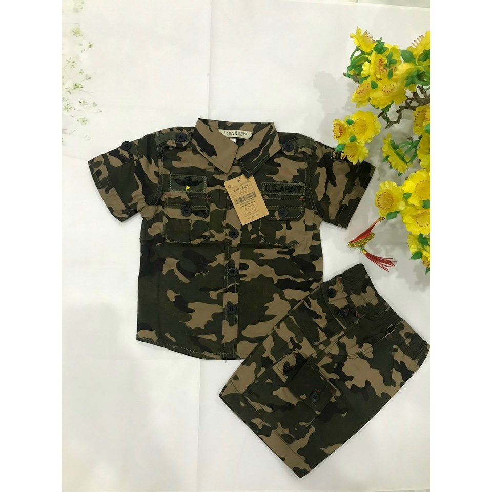 Bộ kaki rằn ri dành cho bé trai & bé gái, mềm mịn thấm hút mồ hôi_THUỶ TIÊN SHOP