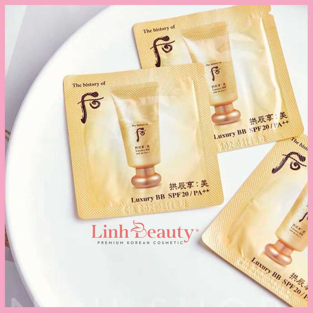 Gói Sample Kem nền BB Whoo vàng đông y cao cấp Luxury BB Cream SPF20/PA++ gói 1ml