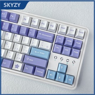 136 phím mermaid keycaps cherry profile màu tím sữa pbt dye sub bàn phím cơ keycap