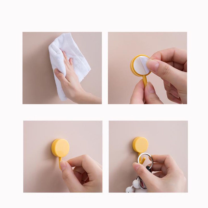 Móc Treo Đồ Dán Tường Không Để Lại Dấu Vết Thiết Kế Dễ Thương Tiện Dụng Cho Nhà Bếp / Phòng Tắm