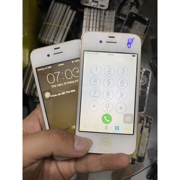 Màn Hình Liền Khung IP Táo 4G/4S Bóc Máy Zin Hàng Cao Cấp
