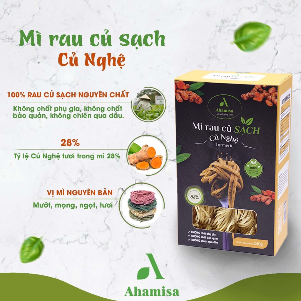 Combo Ngũ Sắc Mì Rau Củ Sạch Ahamisa, Mì Ăn Kiêng, Mì Rau Củ Cho Bé, Ăn Chay, Thực Dưỡng 1,2 KG
