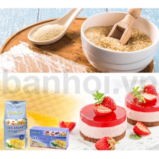 Gelatin làm chè khúc bạch, làm bánh dạng bột và gelatin dạng lá, gelatin ewald ĐỨC