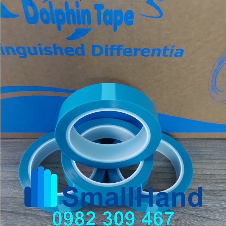 Băng dính chịu nhiệt Pet Acrylic xanh da trời – Không nhả keo – Dùng dán tủ lạnh, máy giặt