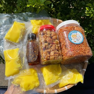 Combo bt ps muối tôm hành phi big size + 150g tóp mỡ + sốt tắc + tặng 300g bơ
