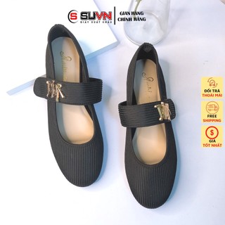 Giày Bệt Nữ Siêu Mềm Mũi tròn Quai dán Bánh bèo Len Đẹp Suvn