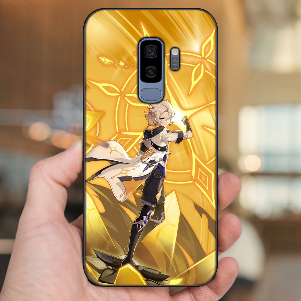 Ốp lưng Samsung S9 Plus viền đen in hình Albedo Genshin Impact