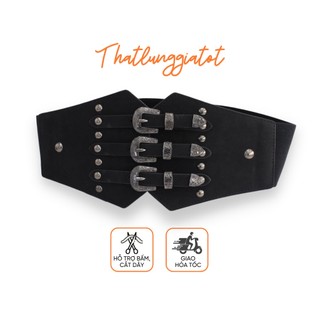 Đai váy bản to phong cách cổ điển phối đầm, vest cá tính bản 7.5cm DV108 - Thắt Lưng Giá Tốt