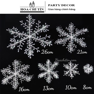 Bông Tuyết Nhựa Kim Tuyến treo Cây Thông Noel Giáng Sinh