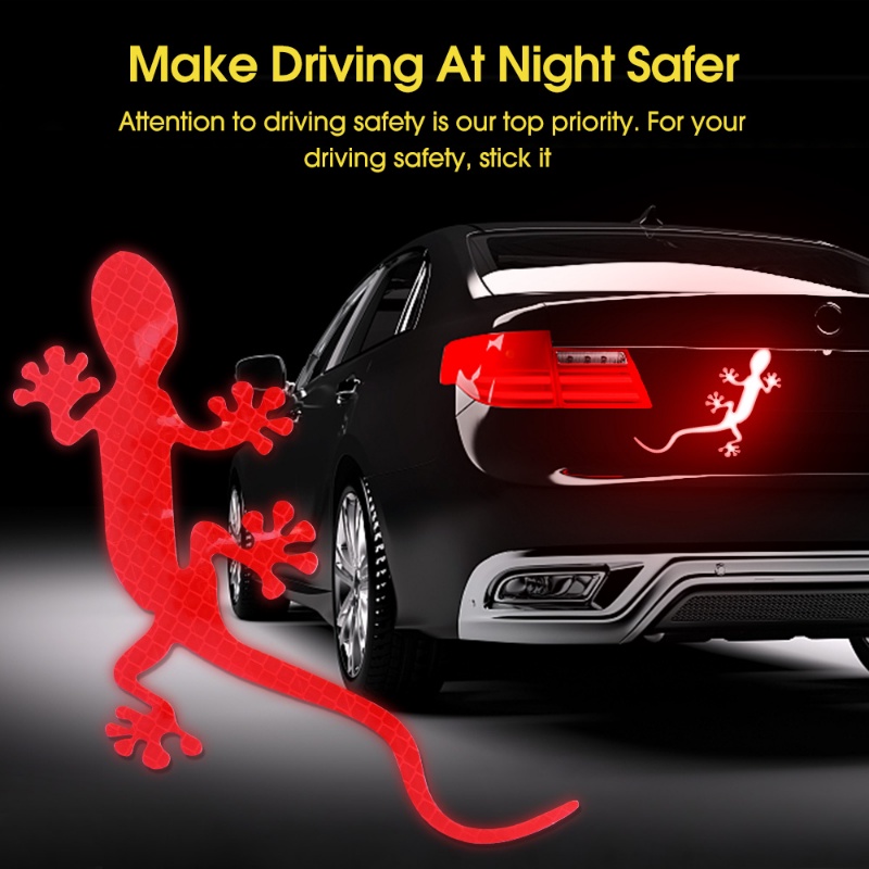 Đề Can Phản Quang Tự Dính Hình Tắc Kè Sáng Tạo Trang Trí Xe Hơi