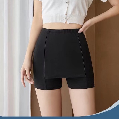 Quần Short Legging Lụa Lạnh Hai Lớp Không Đường May Mặc An Toàn Chống Lộ Hàng Mới JP5