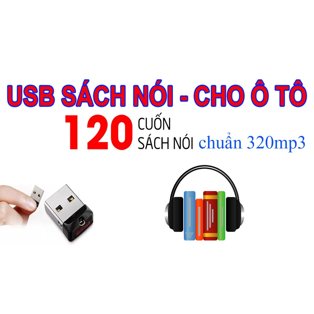 USB cài đặt sách nói Chính hãng - Hỗ trợ cài đặt sách Audio 120 sách phát triển bản thân, Kinh doanh, Quản trị