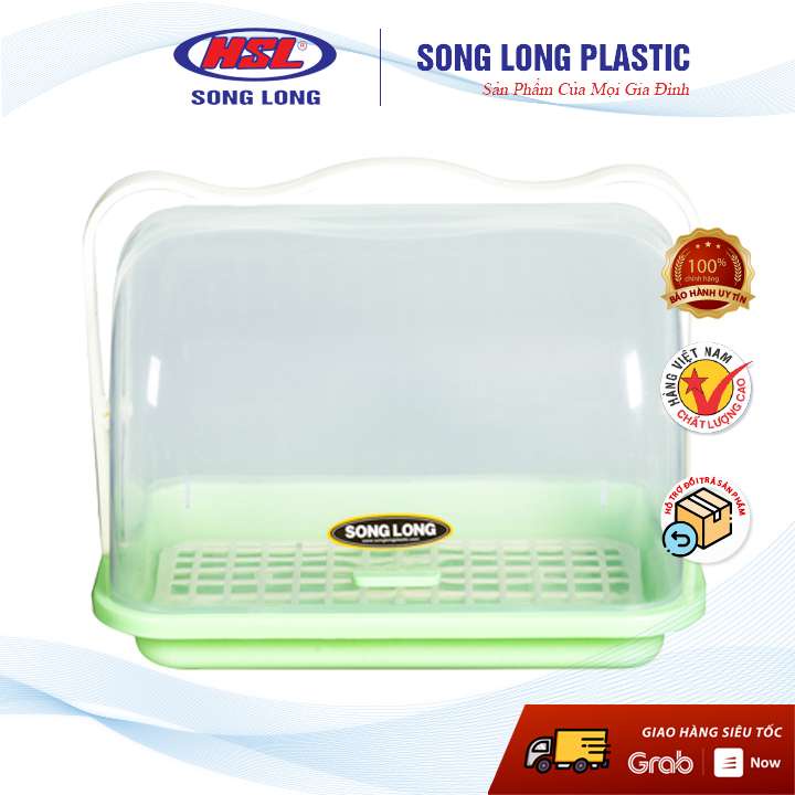 Giỏ đựng cốc có nắp đậy (loại bé) Song Long Plastic - 2208-màu giao ngẫu nhiên