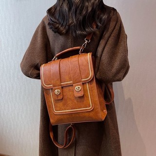 Balo học sinh giá rẻ balo da pu màu sắc vintage chất lượng cao thời trang nữ