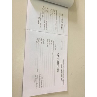 Giấy giới thiệu có rãnh xé ( 1 quyển )