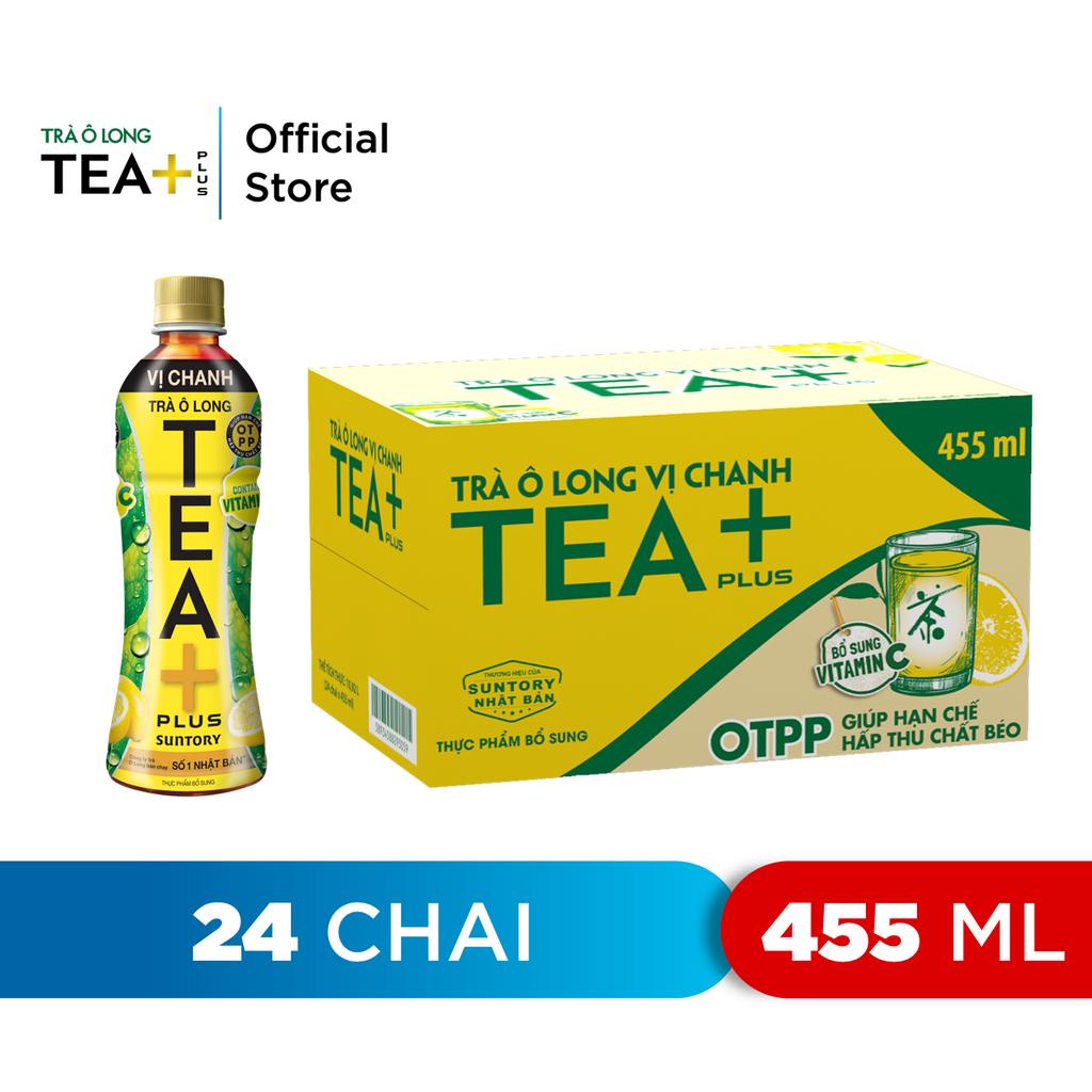 Thùng 24 Chai Trà Ô long Tea+ Vị Chanh (450 ml/chai)