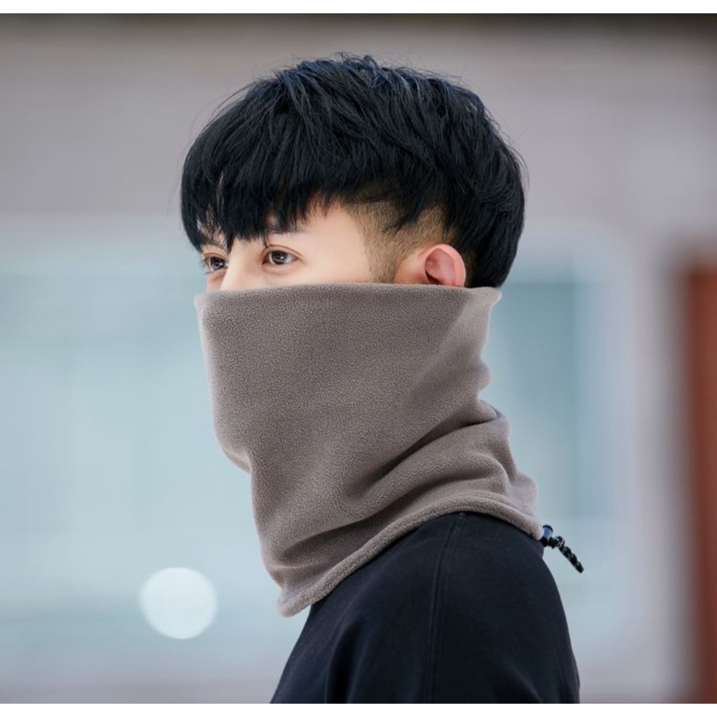 Khăn ống đa năng tạo kiểu thành mũ có dây rút điều chỉnh ấm áp sang trọng