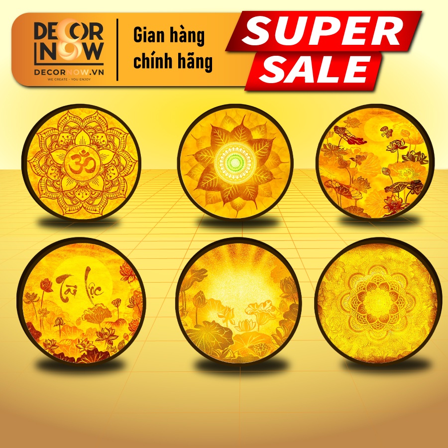 Đèn Hào Quang In Tranh Trúc Chỉ Tròn Độc Quyền, Cắm Điện Tại Xưởng Tranh DecorNow -XDCN-05