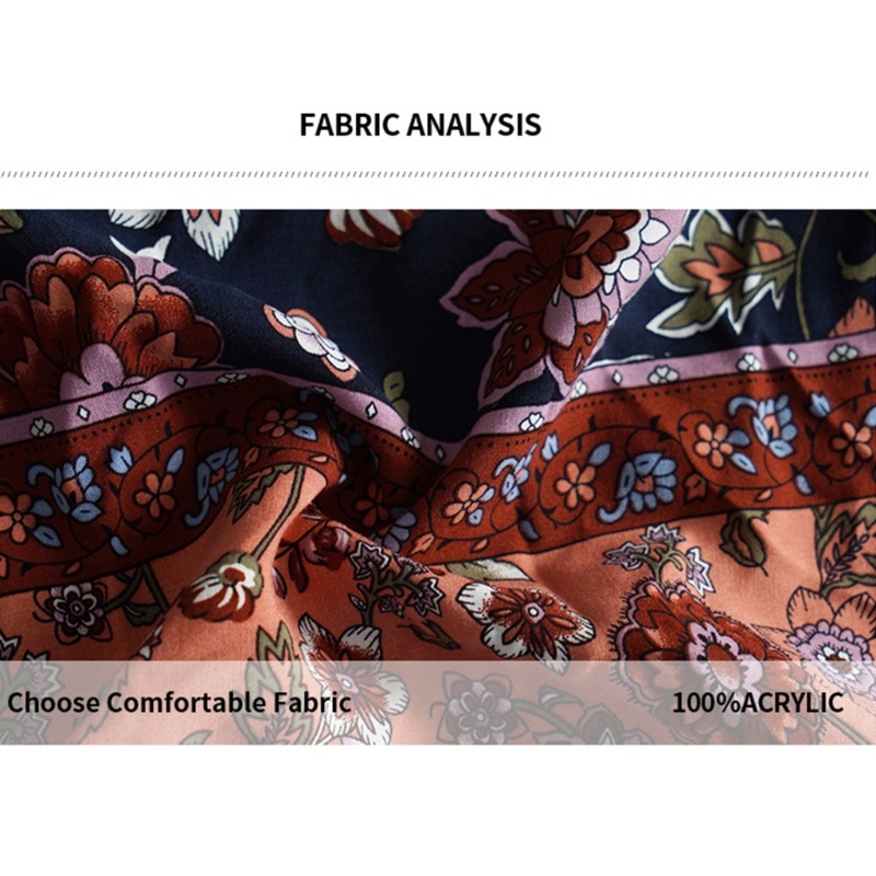 Áo Kiểu Tay Phồng Dài Dáng Rộng Cổ Chữ V Phối Dây Rút In Hoa Thời Trang Xinh Xắn Cho Nữ