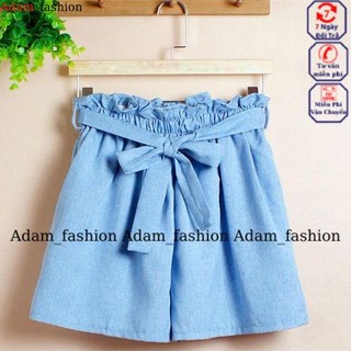 Quân short nữ, quần đùi nơ ống rộng chất kate mềm min Adam_fashion
