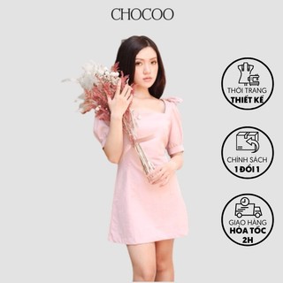 Đầm thiết kế CHOCOO VIVI KNOT DRESS dáng ngắn tay phồng chất liệu cao cấp