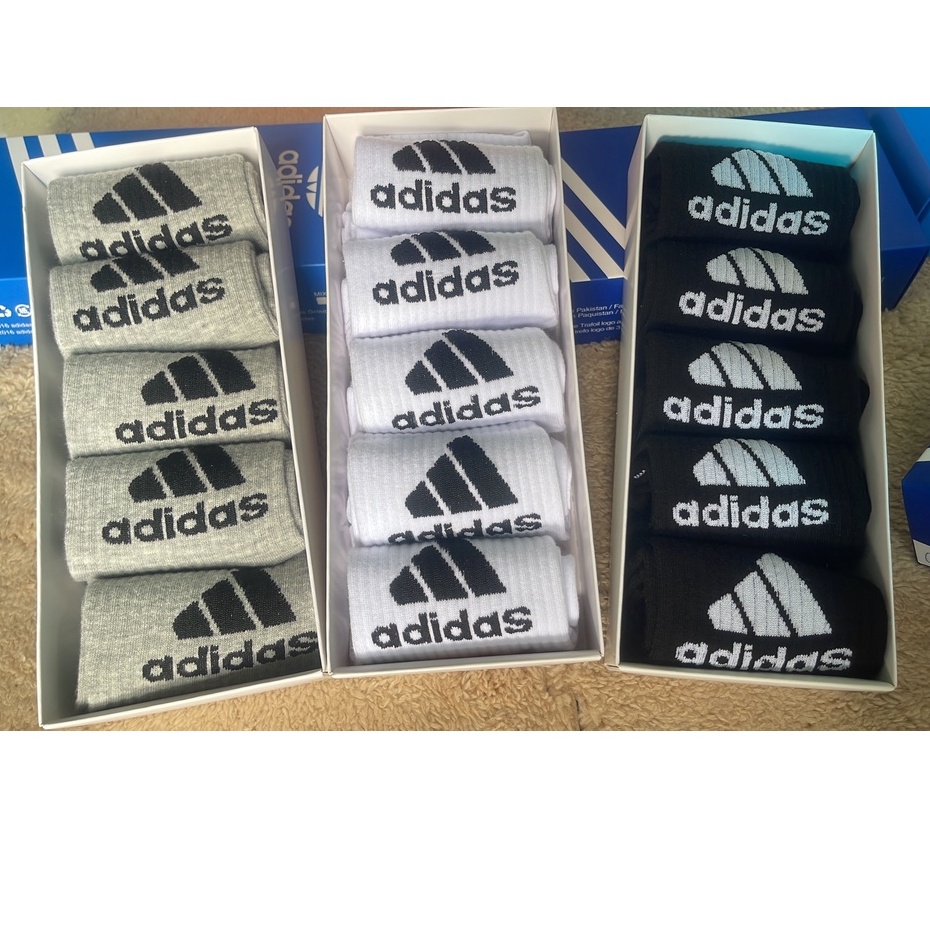Tất  Vớ adidas cổ cao thể thao combo [ HỘP 5 ĐÔI } Tất nam nữ hàng  hàng hộp cao cấp siêu đẹp cotton 100%