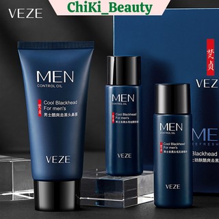 Combo 3 sản phẩm hút mụn đầu đen và dưỡng da nam Veze - ChiKi_Beauty
