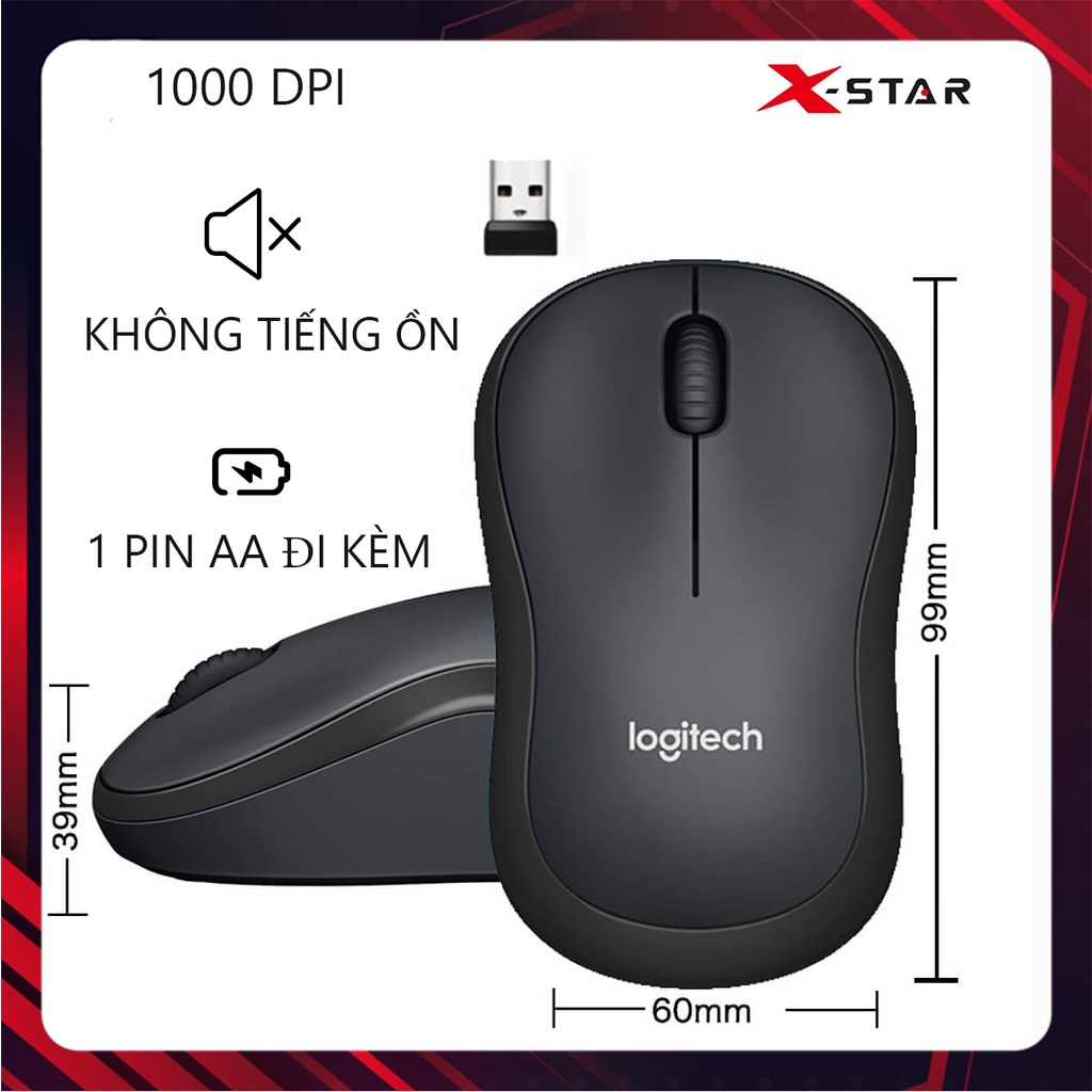 Chuột Không Dây Logitech M220 Silent Giá Rẻ, Tiếng Động Siêu Nhỏ - Bảo Hành 12 Tháng