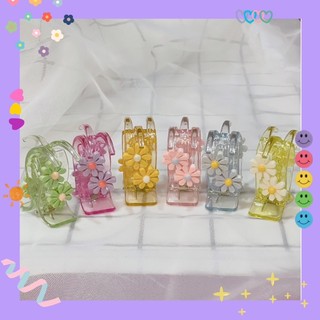 Kẹp tóc càng cua 3 răng charm 🌼 bông cúc 🌼 (xanh lá/tím/cam/hồng/xanh dương /vàng)