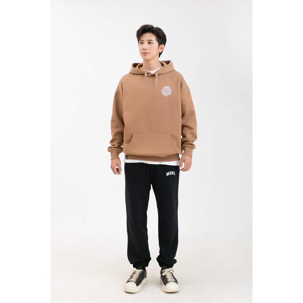 Áo Nỉ Hoodie Nam Dài Tay 2 Màu Nâu Be MANDO Chất Nỉ Cao Cấp Form Rộng Hình In Basic Unisex Thời Trang Hàn Quốc HOD004