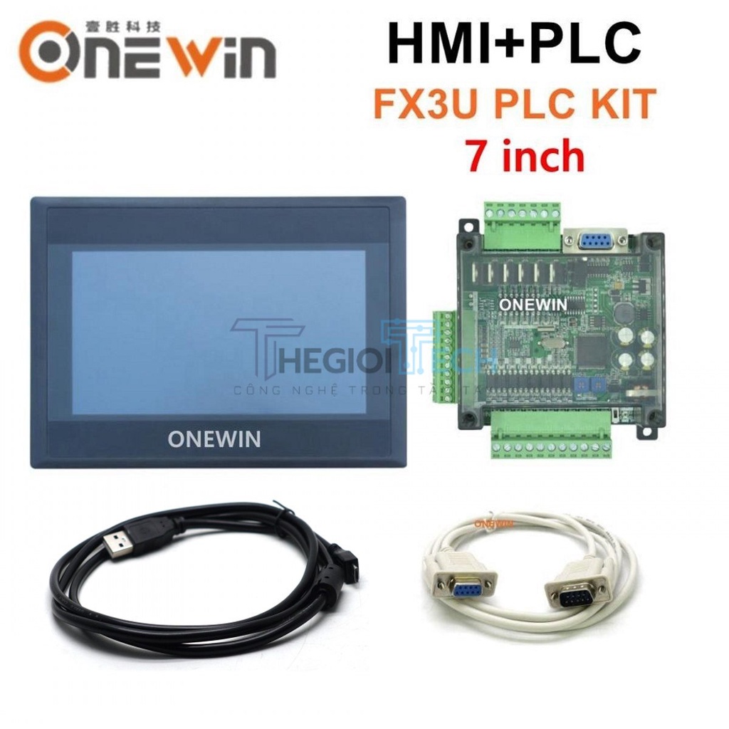 Màn Hình HMI Màn Hình Cảm Ứng Bảng 7 Inch Và FX3U Series PLC Điều Khiển Công Nghiệp Bảng Tải Về Giao Tiếp Cáp ONEWIN - with FX3U 32MT