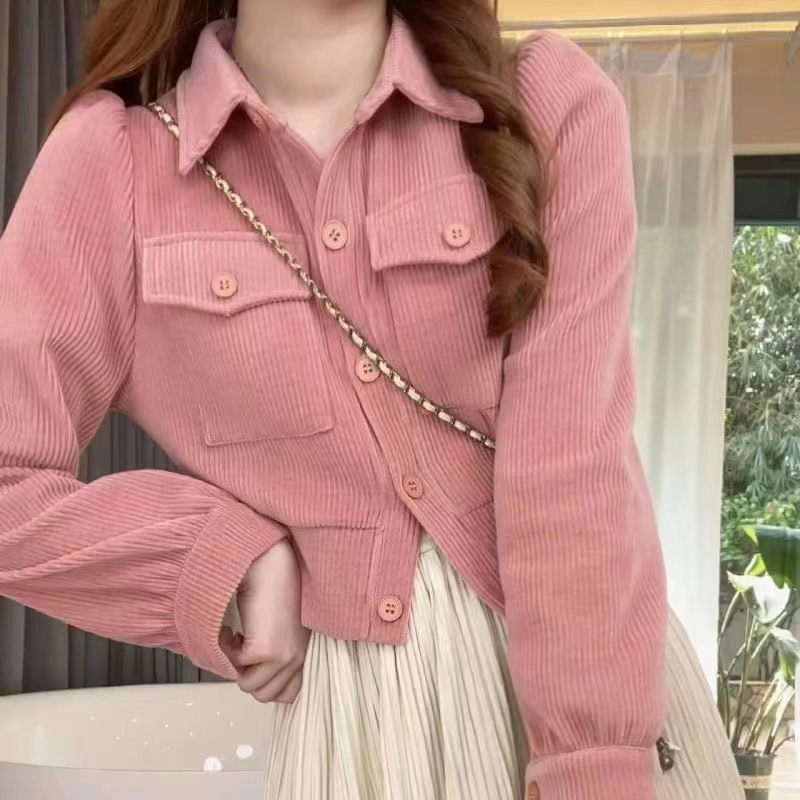 Áo Khoác Tay Dài Dáng Rộng Phong Cách Hàn Quốc Thời Trang Thu Đông Cho Nữ Mới