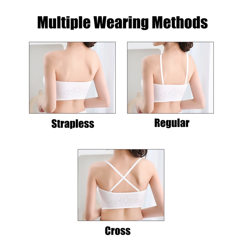 Áo Ngực Lụa Mềm Co Giãn Tốt Chống Trượt Có Dây Đeo Vai Tháo Rời Được Dành Cho Nữ