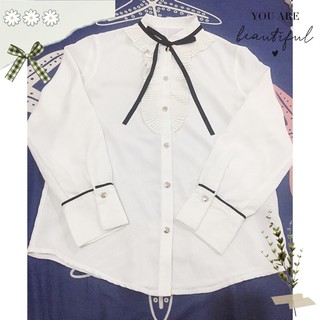 Áo blouse sơ mi cột nơ tiểu thư lolita