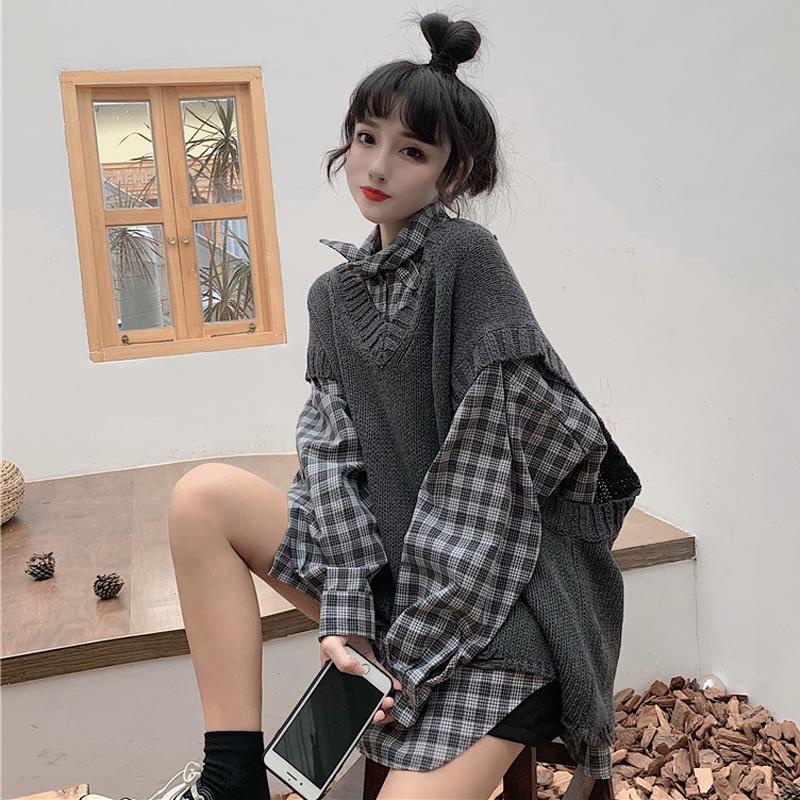 Áo Len Không Tay Thiết Kế Mới Thời Trang Mùa Xuân Thu Theo Phong Cách Hàn Quốc Cho