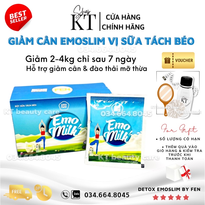 Emomilk giảm cân vị sữa tách béo chính hãng 100% - Giảm cân nhanh hiệu quả giam can giảm cân [Freeship + Quà]