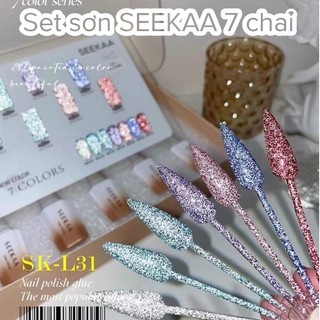 Set sơn gel móng seekaa 7 chai tặng kèm bảng màu