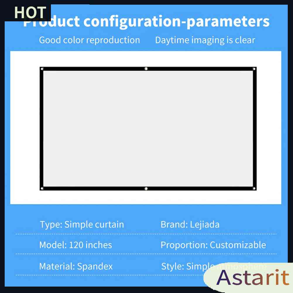 Màn Hình Máy Chiếu HD 60 72 84 100 120 150 inch Tỉ Lệ 16: 9 Chất Lượng Cao